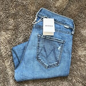 Mother Mid Rise Dazzler Ankle Fray